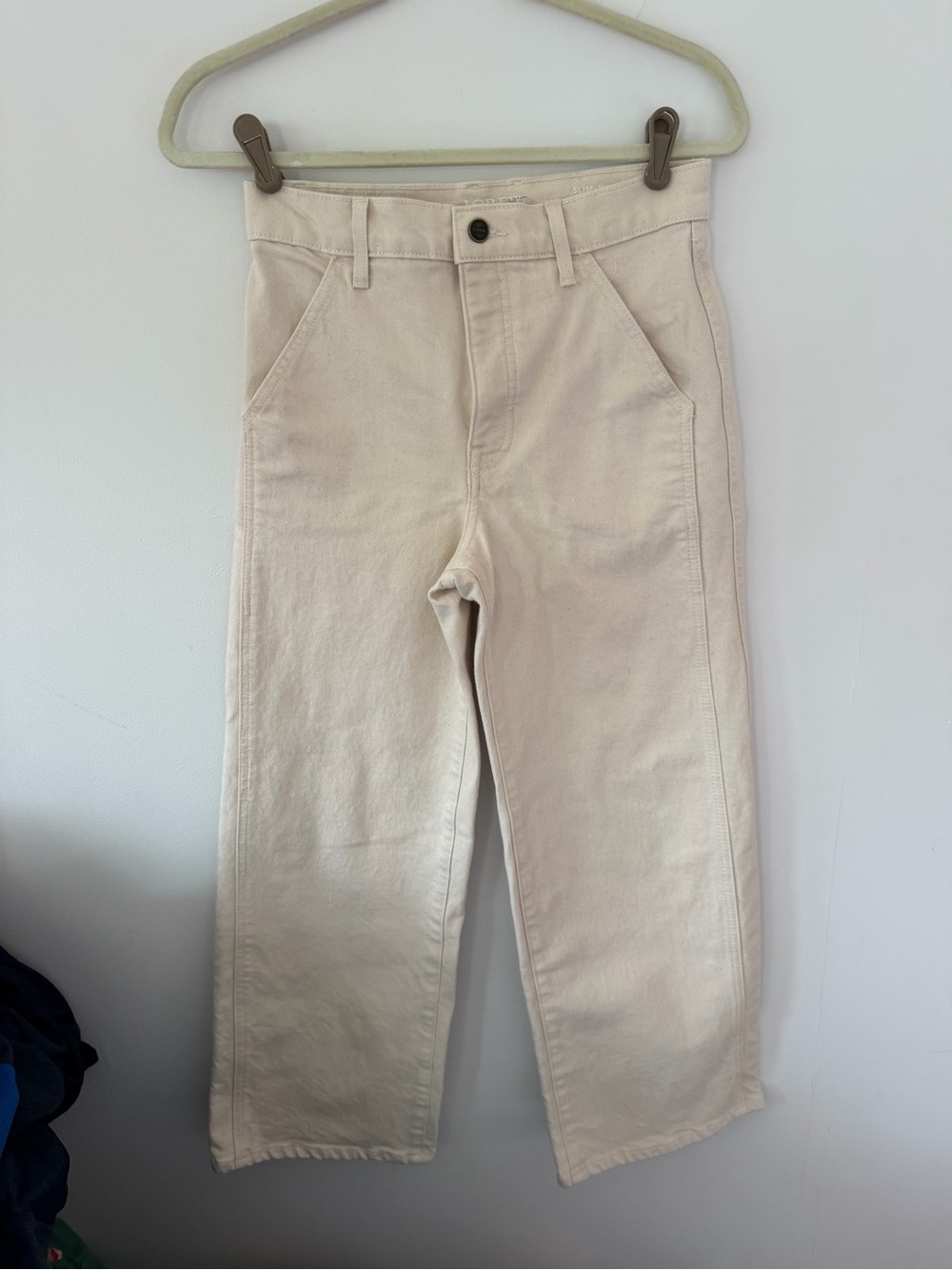 J. Crew High-Rise slim-Wide-Leg semi- stretch Jeans in Cream